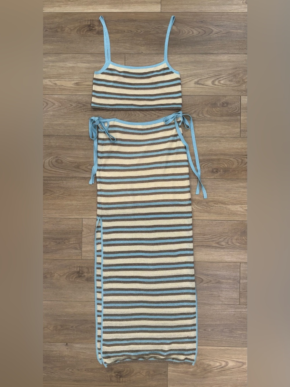 bec + bridge crop top and skirt set